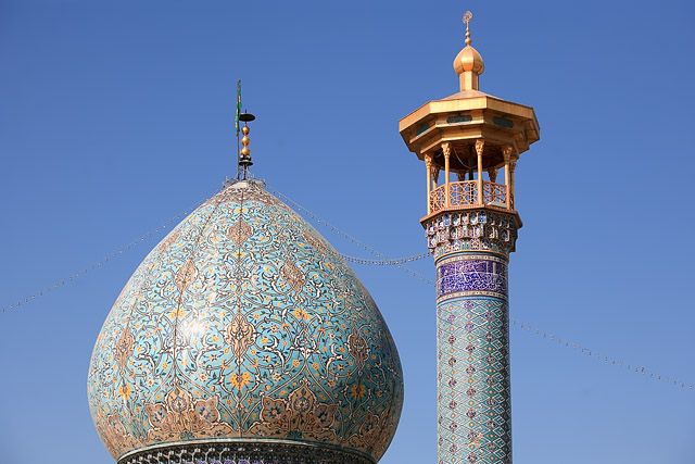 Coupole turquoise, Chah Cheragh / Shah Cheragh / شاه‌چراغ - Chiraz / Shiraz / شیراز - Fars / Pars / استان فارس - Iran / ايران - Carnets de route - Photographie - 01
