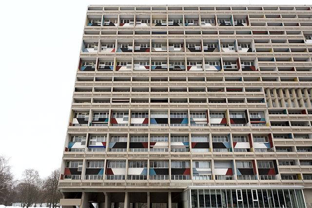 Façade / Fassade, Unité d'habitation de Le Corbusier / Corbusierhaus - Berlin - Brandebourg / Brandenburg - Allemagne / Deutschland - Sites - Photographie - 01