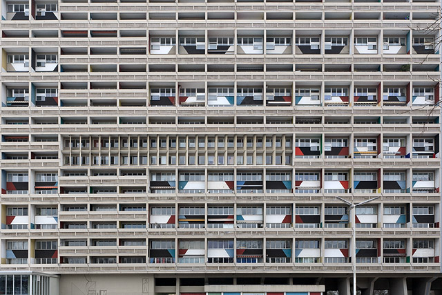 Façade / Fassade, Unité d'habitation de Le Corbusier / Corbusierhaus - Berlin - Brandebourg / Brandenburg - Allemagne / Deutschland - Sites - Photographie - 02