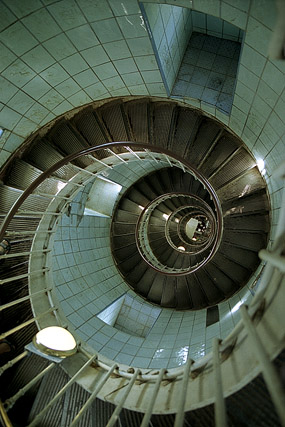 Escalier & opaline bleue, Phare - La Coubre - Charente-Maritime - France - Sites - Photographie - 06