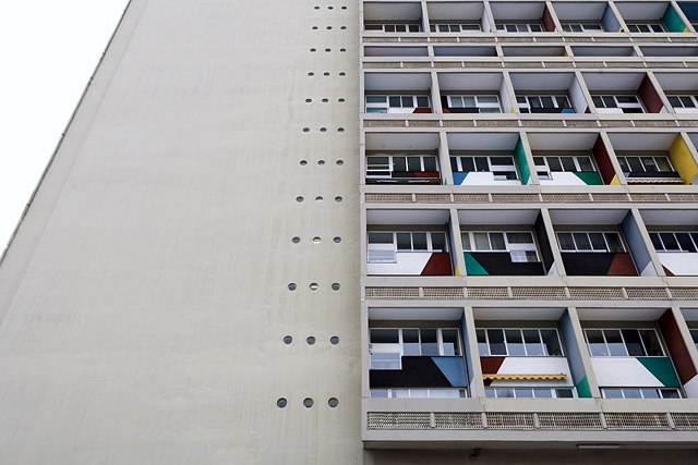 Façade / Fassade, Unité d'habitation de Le Corbusier / Corbusierhaus - Berlin - Brandebourg / Brandenburg - Allemagne / Deutschland - Sites - Photographie - 03